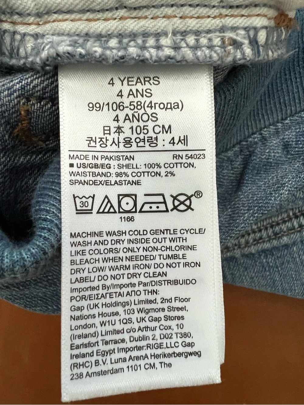 GAP Baby Denim Cotton Cut-off Shorts, 4yrs